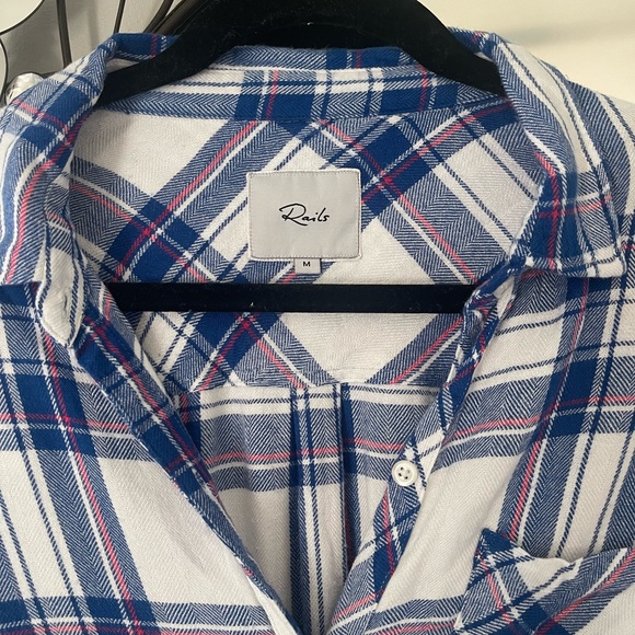 RAILS hunter long sleeve plaid Flannel button-down shirt- size medium - Picture 3 of 12